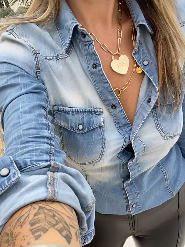 Vintage Washed Denim Shirt