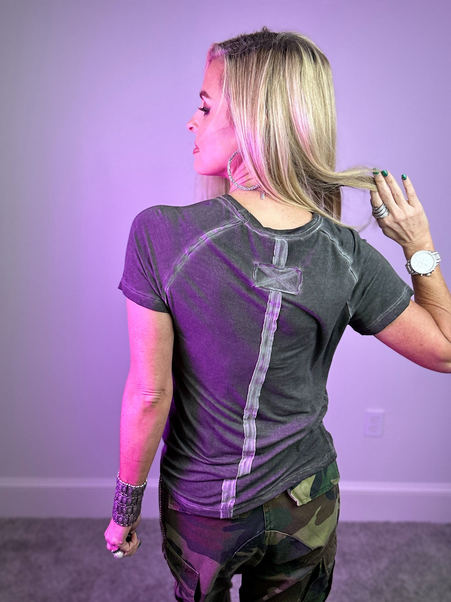 Washed Round Neck Short Sleeve Tee