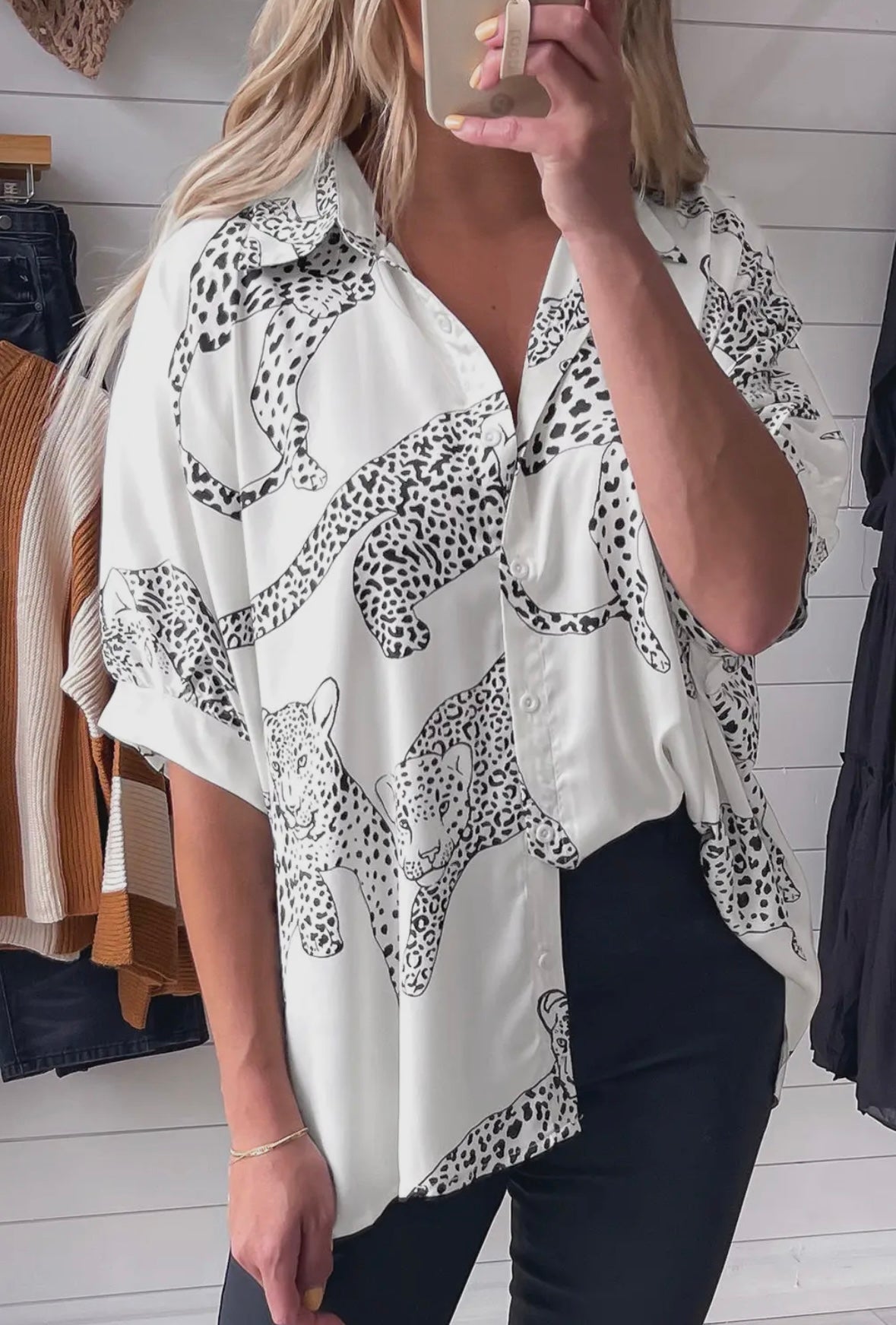 Cheetah Print Button Up