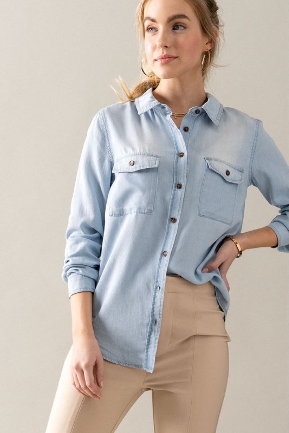Chambray Button Down Shirt