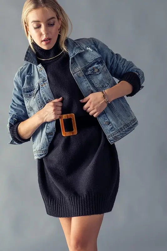 Distressed denim trucker jacket