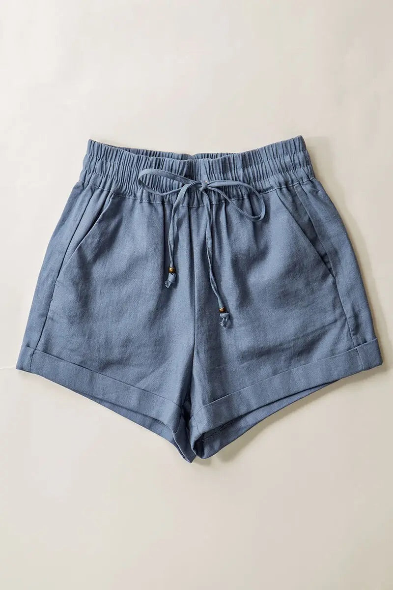 Linen Type Waistband Shorts
