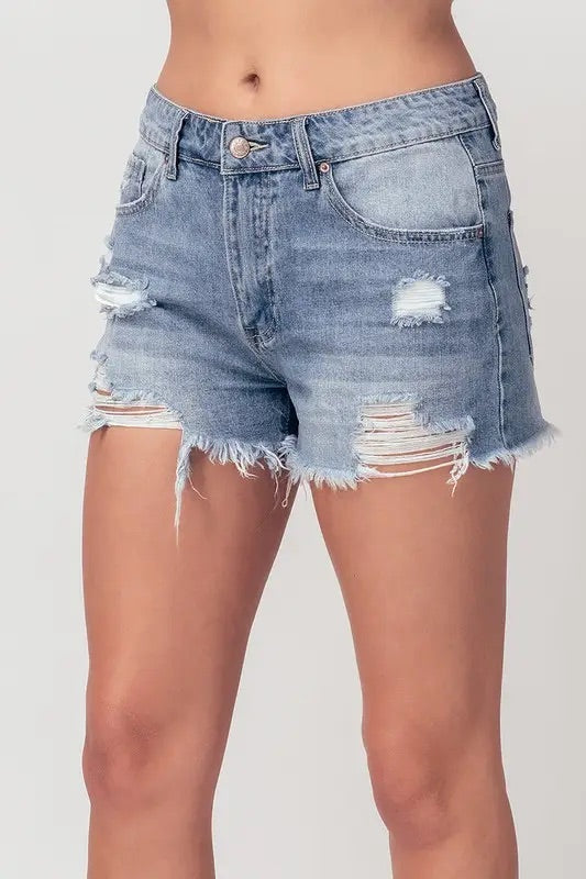 Destroyed Jean Shorts